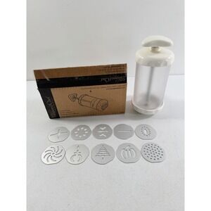 Pampered Chef Cookie Press 1526 W/ 10 Seasonal Shaped Discs New Open Box